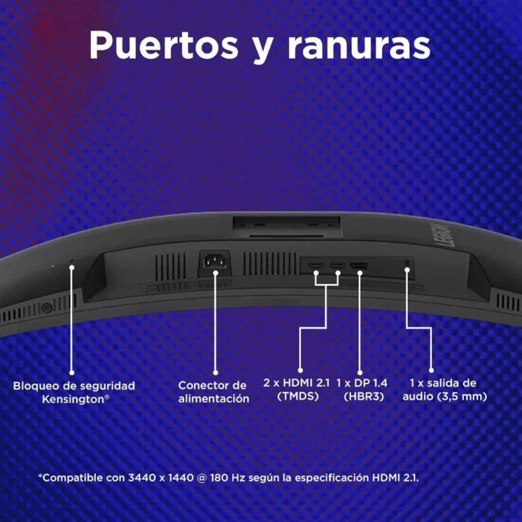 Monitor curvo Lenovo Legion R34w-30 de 34 polegadas com resolução WQHD - Item9