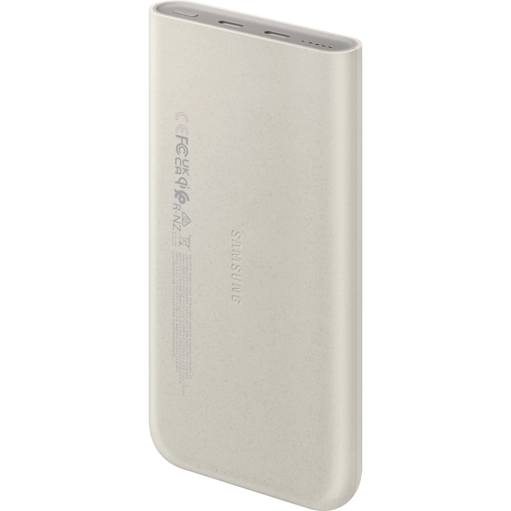 Batterie externe Samsung EB-U2510 beige 10 000 mAh, boîtier mat moucheté, cercle central pour charge, marquage 10 en relief, bords arrondis élégants - Ítem2
