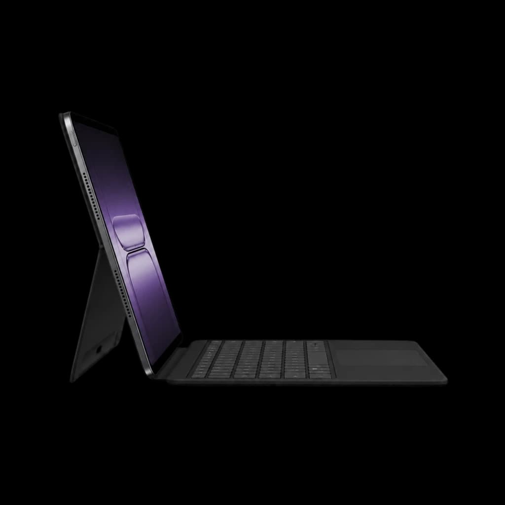 OnePlus Pad 4 Smart Keyboard con funda tipo soporte, perfil ultradelgado, teclas de tamaño completo y gran trackpad; diseño en negro para tablet OnePlus