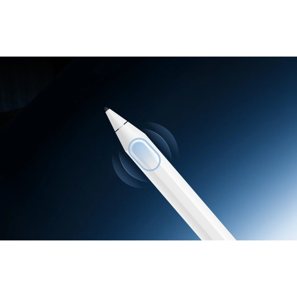 OnePlus Stylo Pro, lápiz óptico blanco con punta fina y cuerpo cilíndrico, clip superior y marca lateral; diseño minimalista y preciso para dibujo y notas - Ítem8