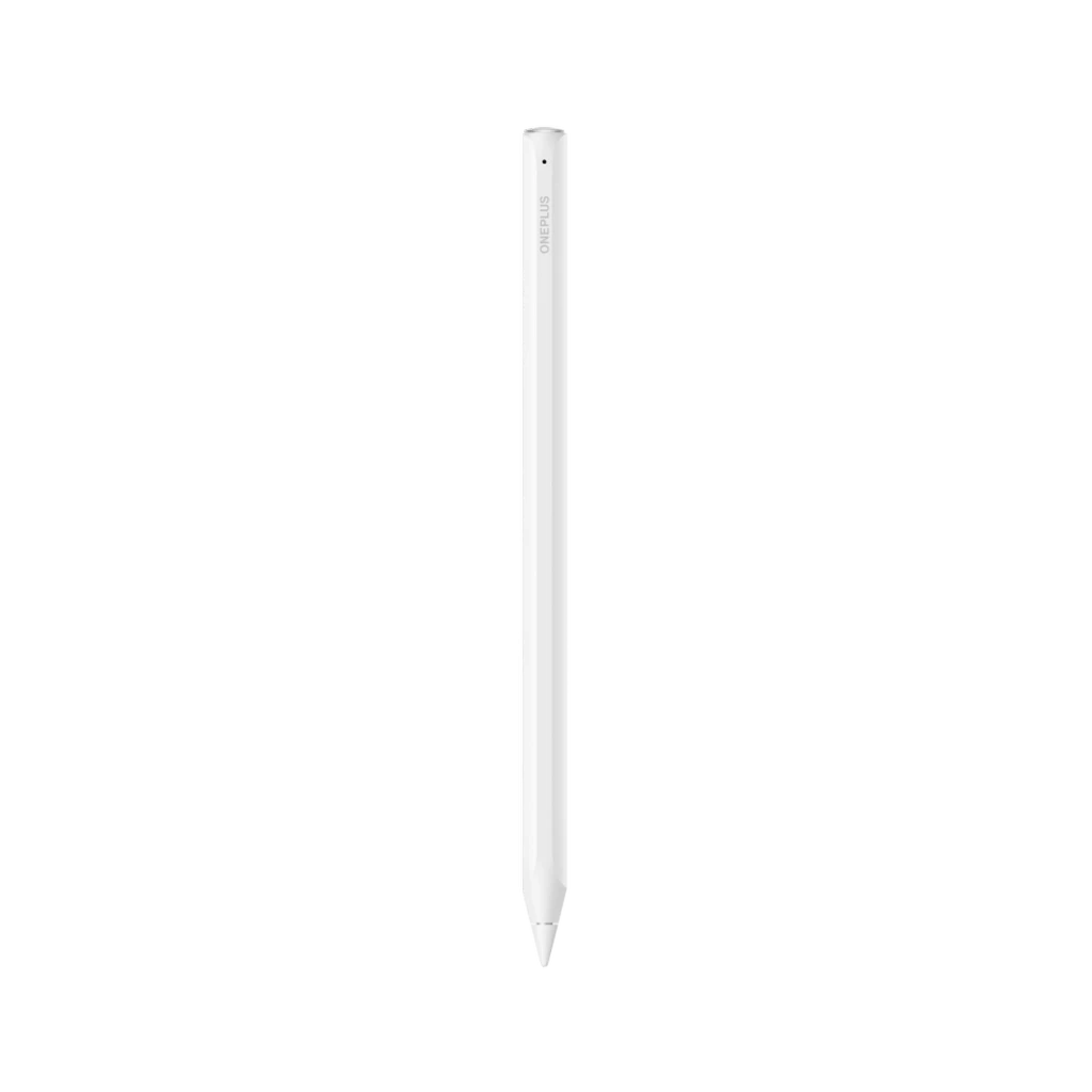 OnePlus Stylo Pro, lápiz óptico blanco con punta fina y cuerpo cilíndrico, clip superior y marca lateral; diseño minimalista y preciso para dibujo y notas - Ítem1