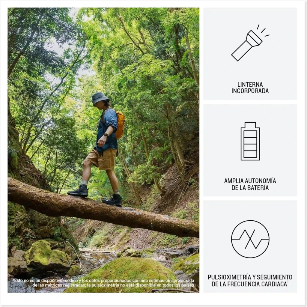 Relógio Garmin Instinct 3 AMOLED verde Fern Green 50 mm, caixa robusta em resina, pulseira de silicone, mostrador digital com widgets de saúde e GPS - Item4