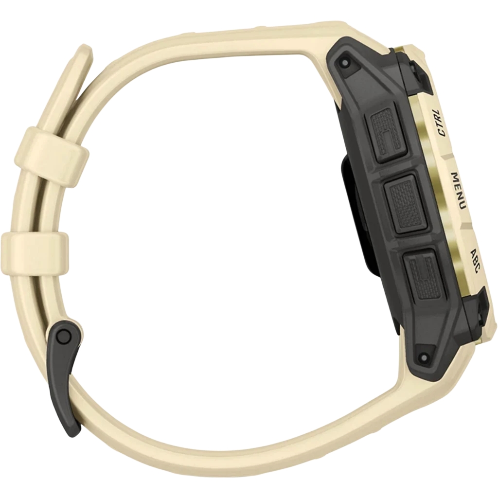 Garmin Instinct 3 AMOLED GPS 45mm en silicona citrine/gray, bisel robusto negro, pantalla AMOLED con métricas de salud y clima, correa perforada con hebilla - Ítem4