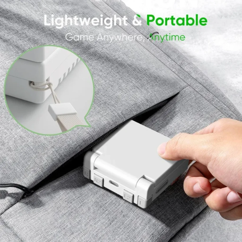 Consola Miyoo Mini Flip aberta, exibindo um ecrã IPS de 2,8 polegadas na cor branco - Item4