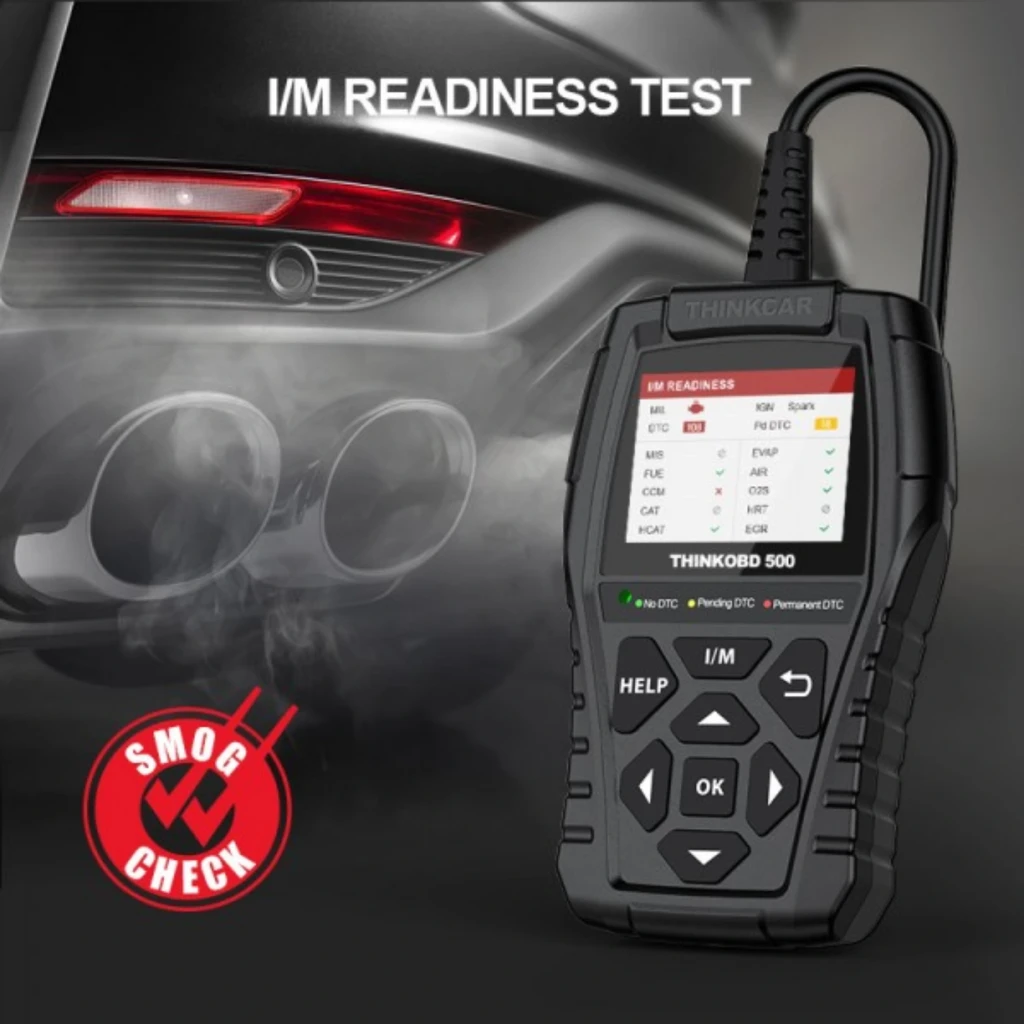 ThinkCar ThinkOBD 500 escáner OBD2 portátil negro con pantalla a color, iconos de diagnóstico, botones grandes OK y flechas, cable integrado y pedal soporte - Ítem5