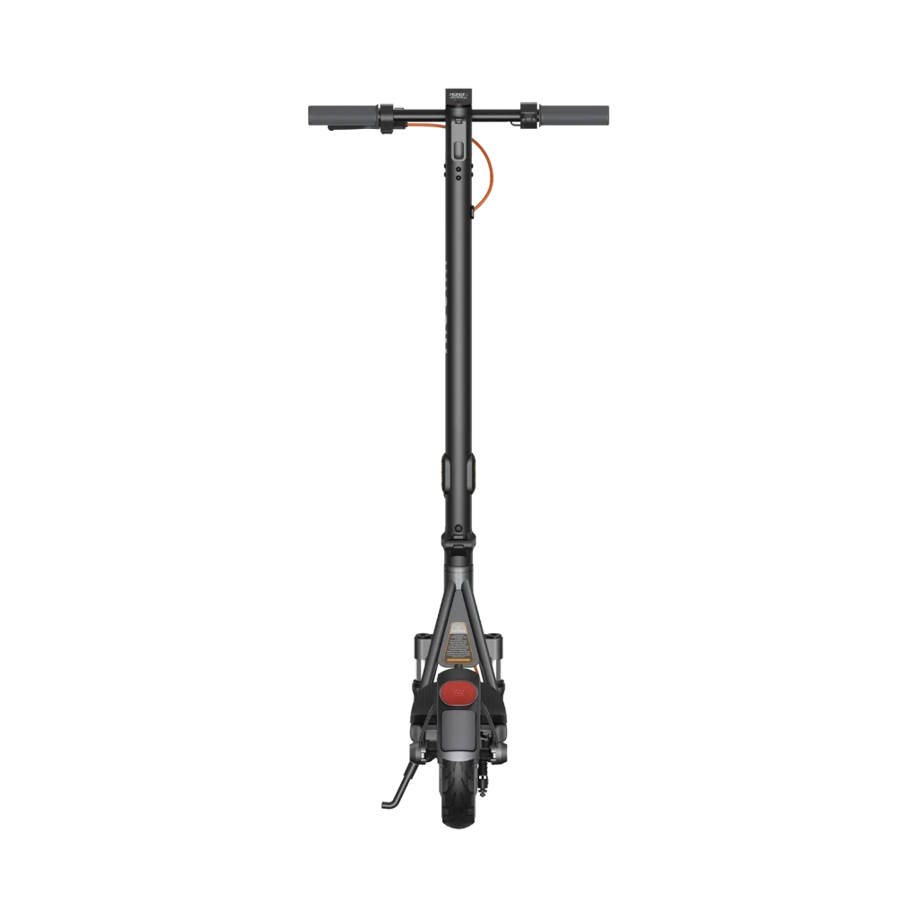 Xiaomi Electric Scooter 6 Lite preto com detalhes laranja, guidão reto, farol frontal, pneus de 10 pol, deck longo antiderrapante e suspensão dianteira - Item5