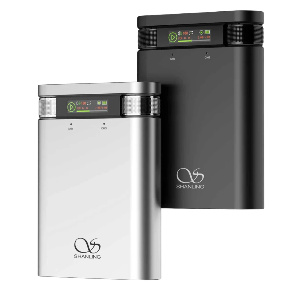 Shanling H2 DAC/Amplificador portátil negro con pantalla a color, rueda de control, USB-C y diseño balanceado compacto con logo frontal SV - Ítem3