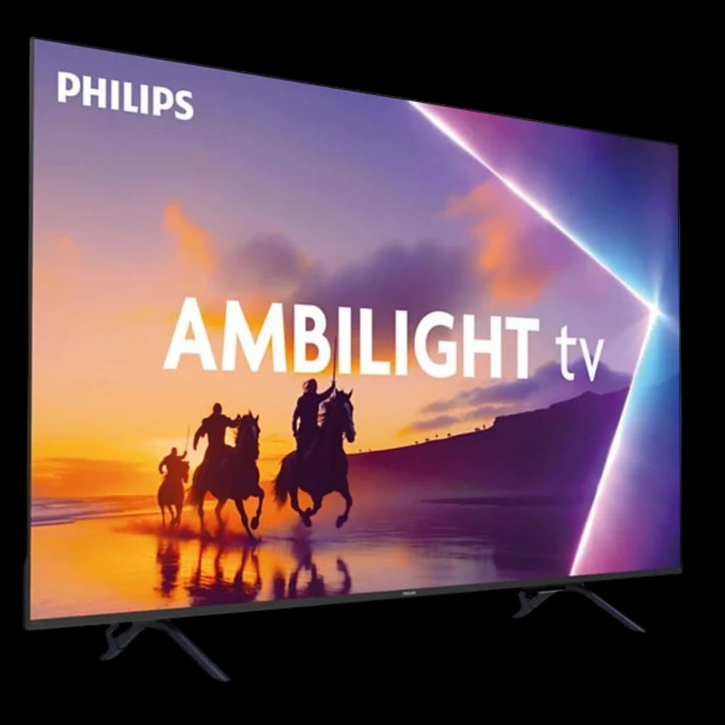 Philips 43PUS8400/12 TV QLED 43 pouces 4K Ultra HD noir avec Ambilight, bords fins, double pied stable et écran lumineux contrasté