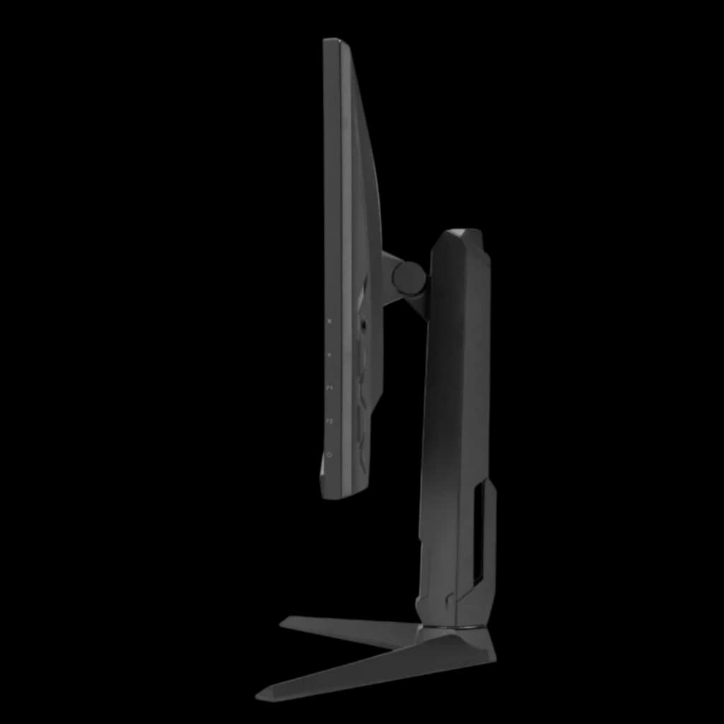 ASUS TUF Gaming VG27AQL5A monitor 27 pulgadas QHD, perfil delgado en negro, soporte robusto ajustable e inclinación visible, diseño gamer moderno