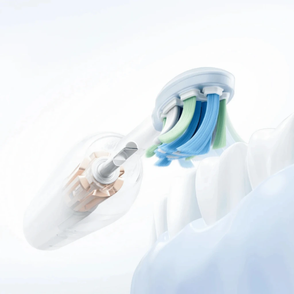 Cepillo Eléctrico Xiaomi Mijia Smart Servo-oscillation Electric Toothbrush Pro Azul con cabezal blanco, cuerpo azul claro, pantalla LED y dos botones frontales - Ítem1