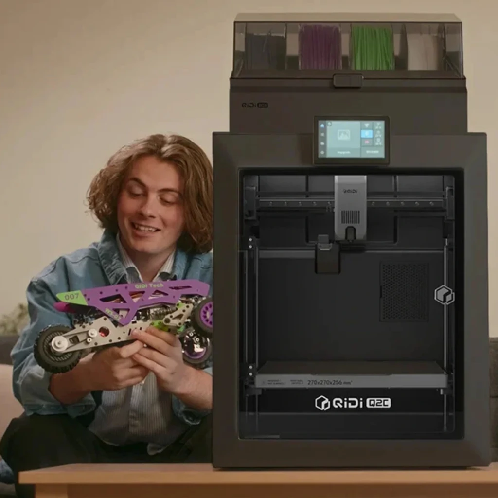 QIDI Tech Q2C Combo imprimante 3D FDM noire avec boîtier fermé, écran tactile frontal, support supérieur pour bobines multiples, volume 270×270×256 mm, - Ítem3