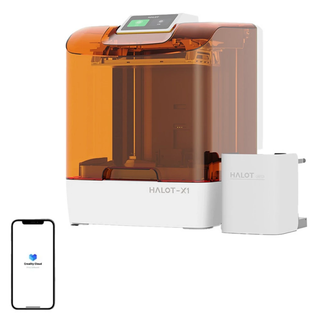 Creality Halot-X1 Combo 16K impresora 3D de resina con tapa ámbar, pantalla táctil superior y módulo externo; volumen 211 x 118 x 200 mm, 170 mm/h - Ítem2