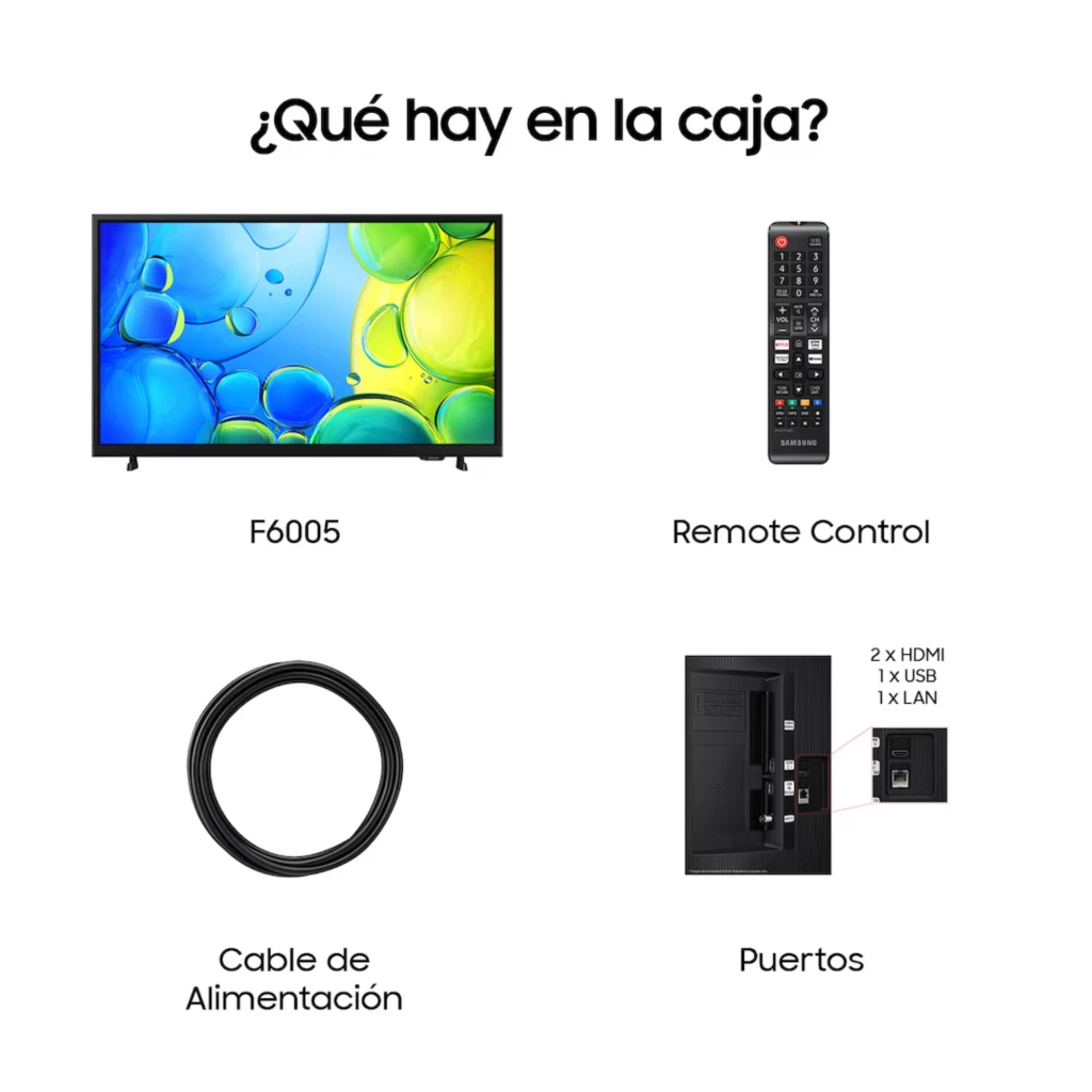 Samsung TU24F6005 Smart TV LED 24 pulgadas Full HD en color negro, pantalla sin bordes en tres lados, soporte central robusto y panel brillante con colores - Ítem7