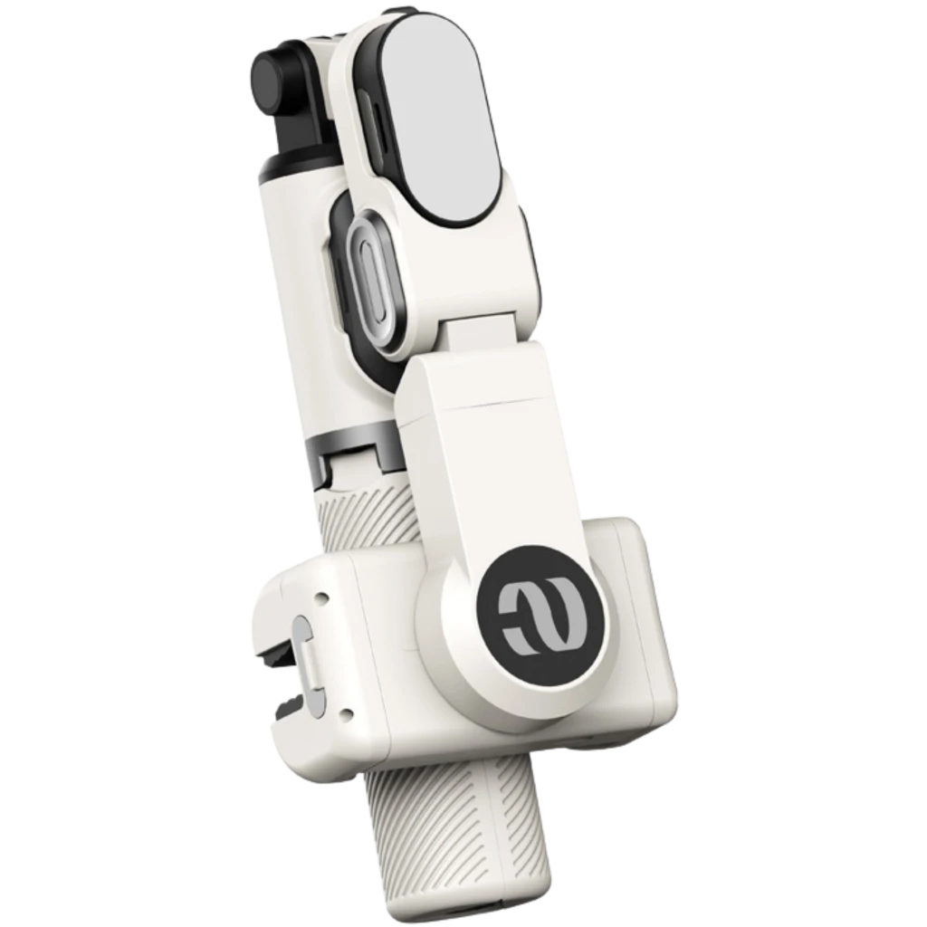 AOCHUAN Smart M1 Pro gimbal blanco plegable para smartphone, con brazo extensible tipo selfie, empuñadura texturizada y control integrado en el mango - Ítem2