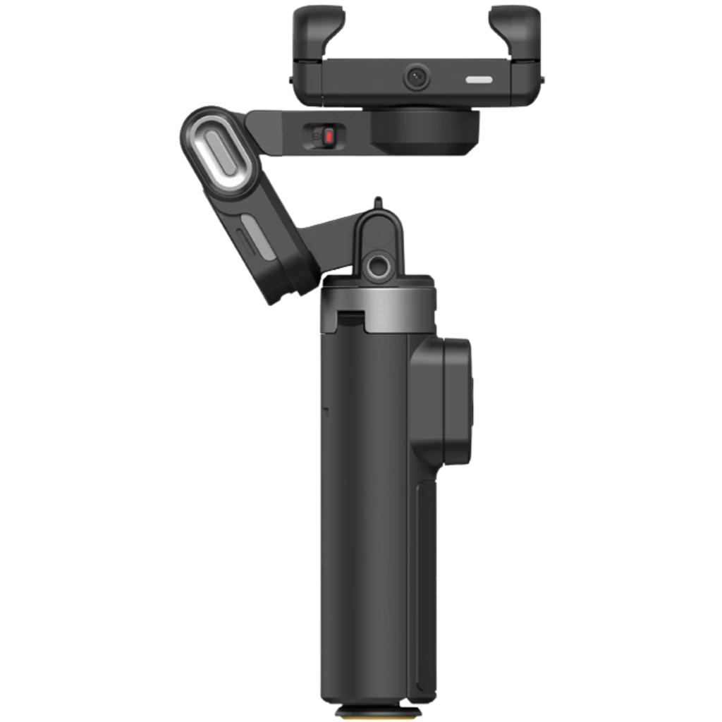 AOCHUAN M3 Pro Mini Gimbal 3 ejes plegable negro con empuñadura ergonómica, control con joystick y soporte para smartphone, diseño compacto y portátil - Ítem5