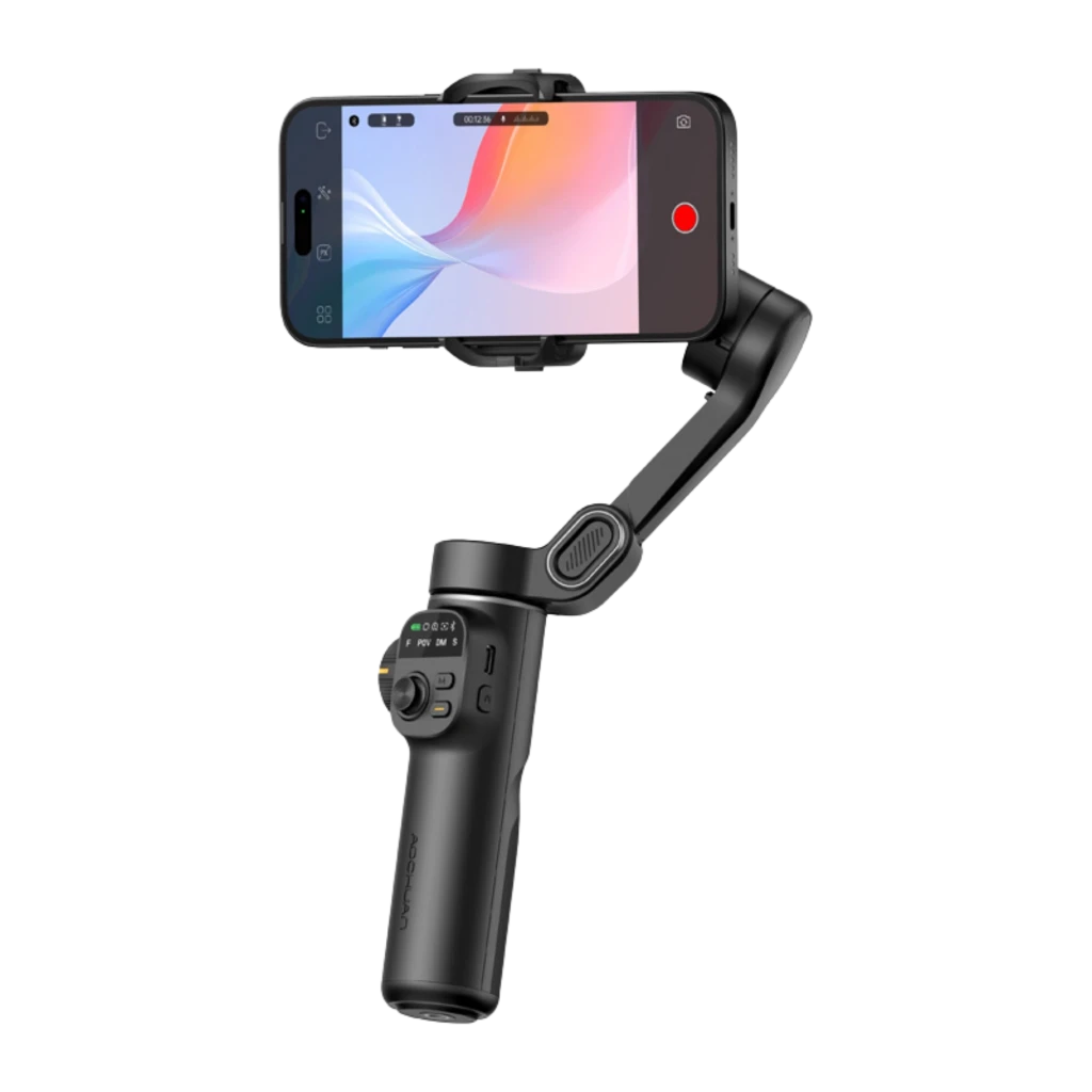 AOCHUAN Smart X2 Standard Gimbal 3 ejes para smartphone, color negro, diseño plegable, mango ergonómico con joystick y controles integrados - Ítem2