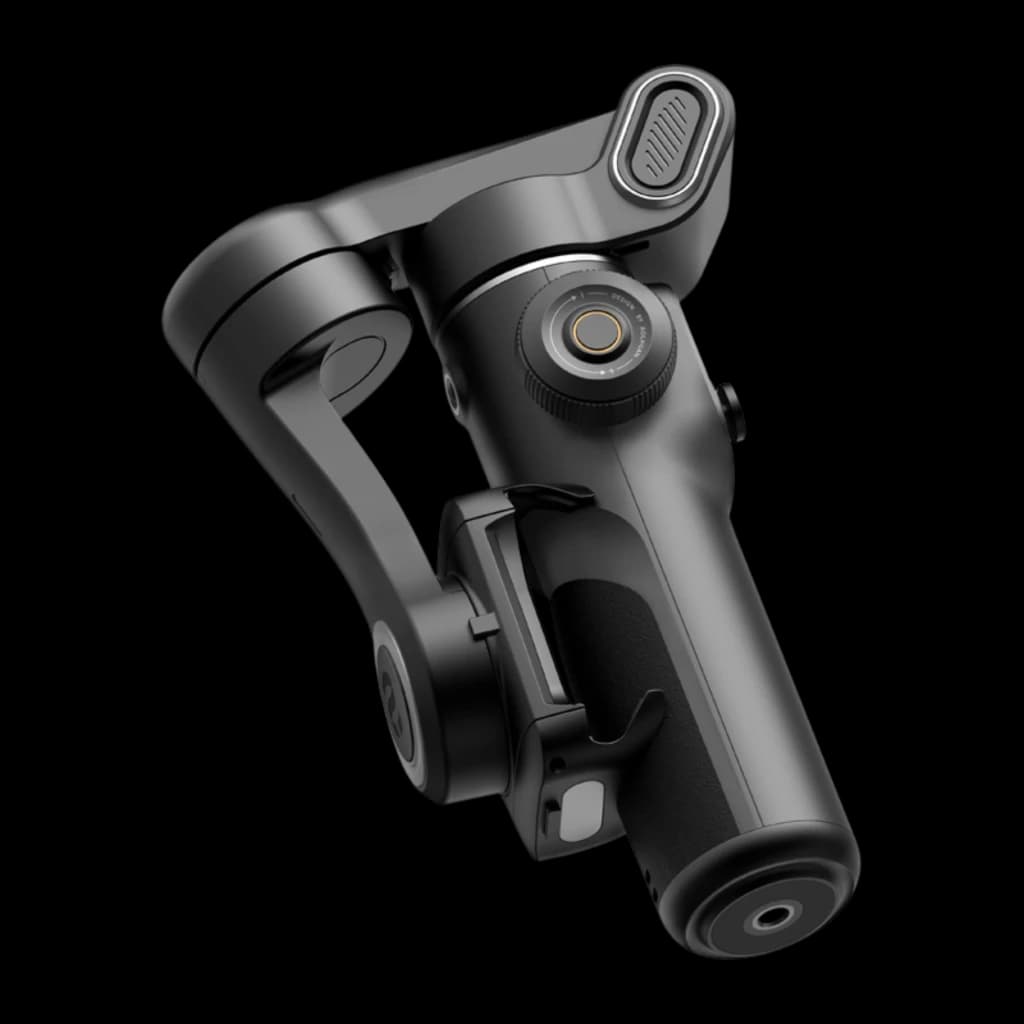 AOCHUAN Smart X2 Standard noir, stabilisateur smartphone 3 axes pliable avec poignée ergonomique, molette de contrôle et bras articulé compact