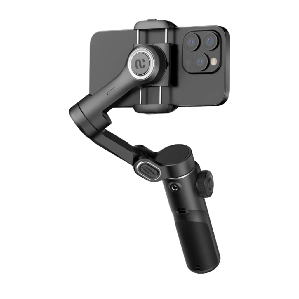 AOCHUAN Smart X2 Standard Gimbal 3 ejes para smartphone, color negro, diseño plegable, mango ergonómico con joystick y controles integrados - Ítem5