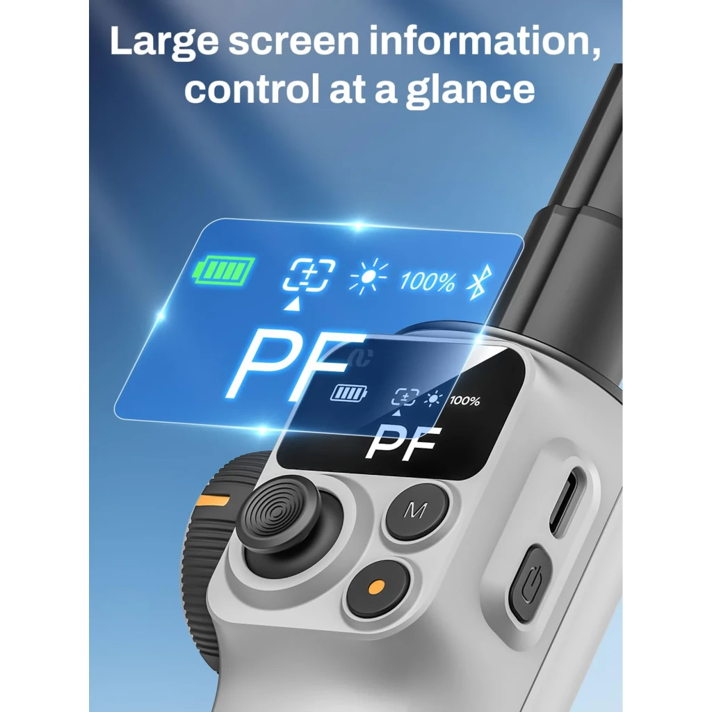 AOCHUAN P2 Gimbal con sensor AI, estabilizador de 3 ejes plegable en color blanco, agarre ergonómico, controles integrados y soporte para smartphone horizontal - Ítem2