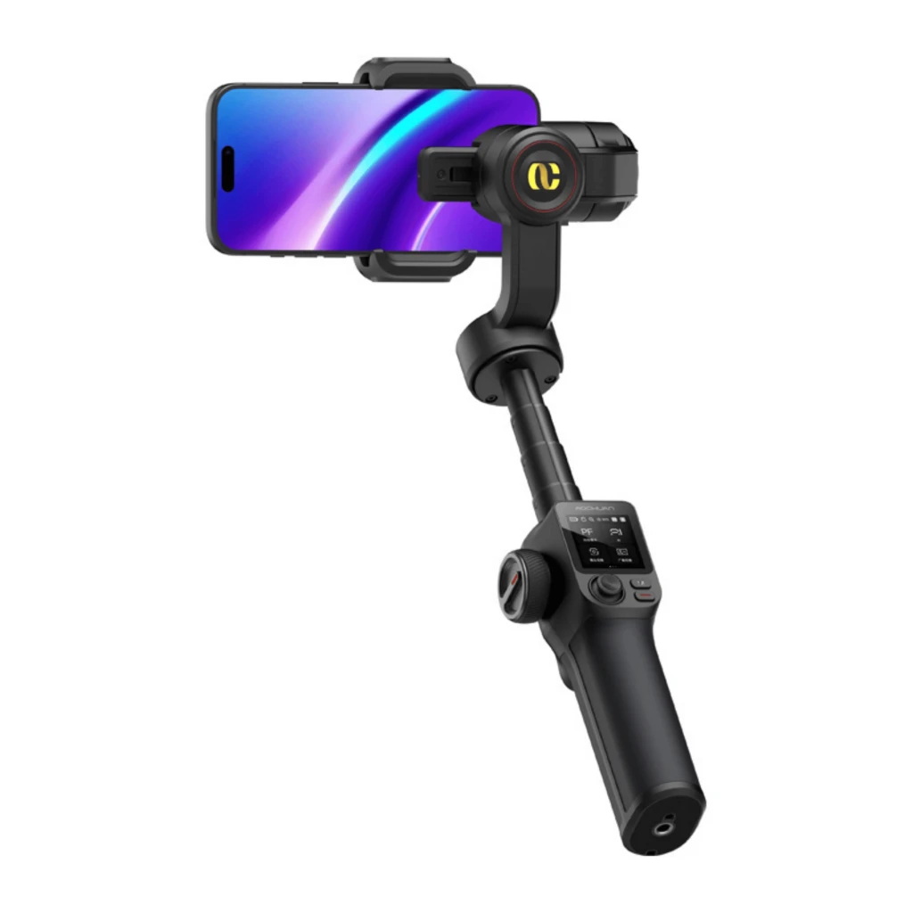 AOCHUAN S3 Gimbal con sensor AI 360° y pantalla táctil, estabilizador de 3 ejes para smartphone. Brazo motorizado, luz frontal y soporte robusto antitemblores - Ítem4