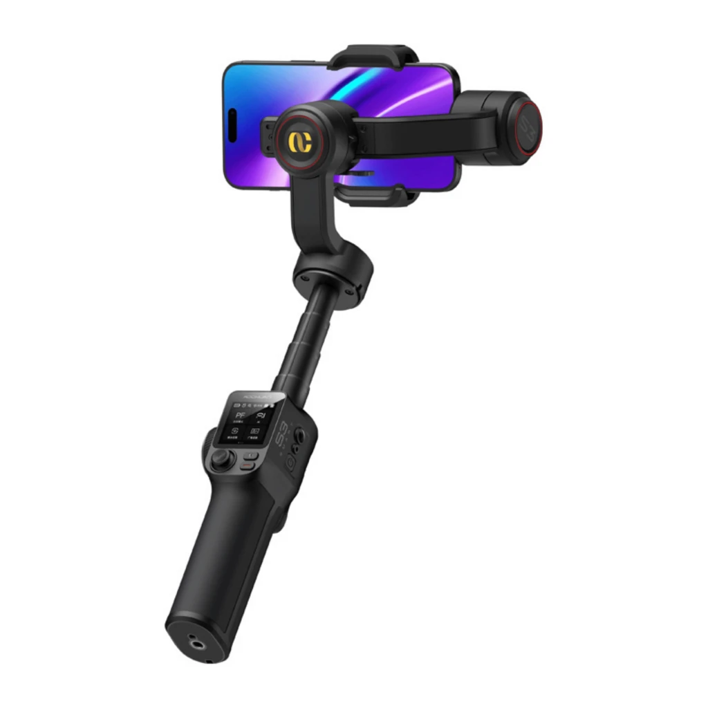 AOCHUAN S3 Gimbal con sensor AI 360° y pantalla táctil, estabilizador de 3 ejes para smartphone. Brazo motorizado, luz frontal y soporte robusto antitemblores - Ítem2