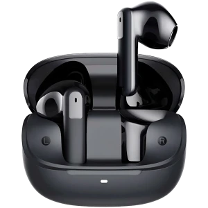 Mibro Earbuds 5 Noir avec boîtier brillant compact, écouteurs semi intra-auriculaires ergonomiques, indicateur LED frontal, finitions noires polies
