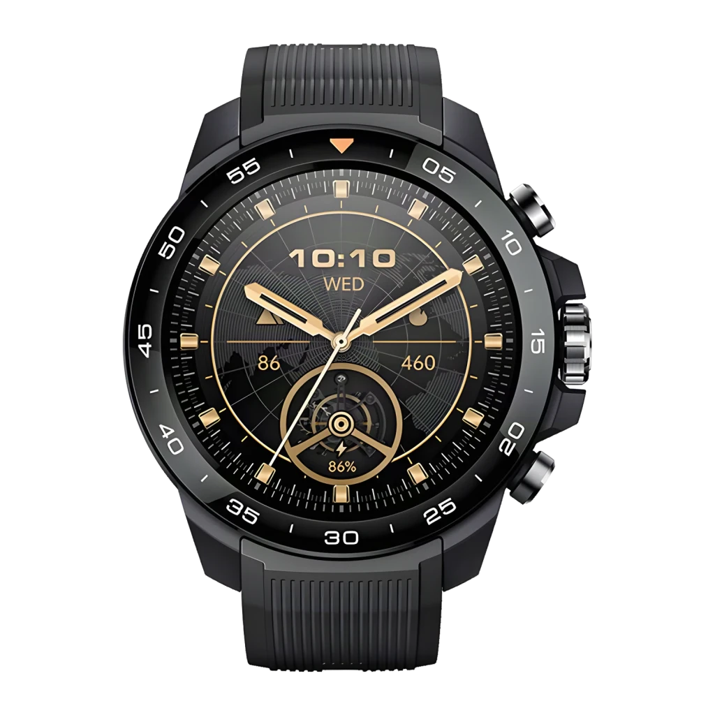 Mibro Watch GS Explorer S GPS Doble Banda L1+L5 10ATM 30m Buceo Libre Negro, frontal: esfera negra con manecillas doradas