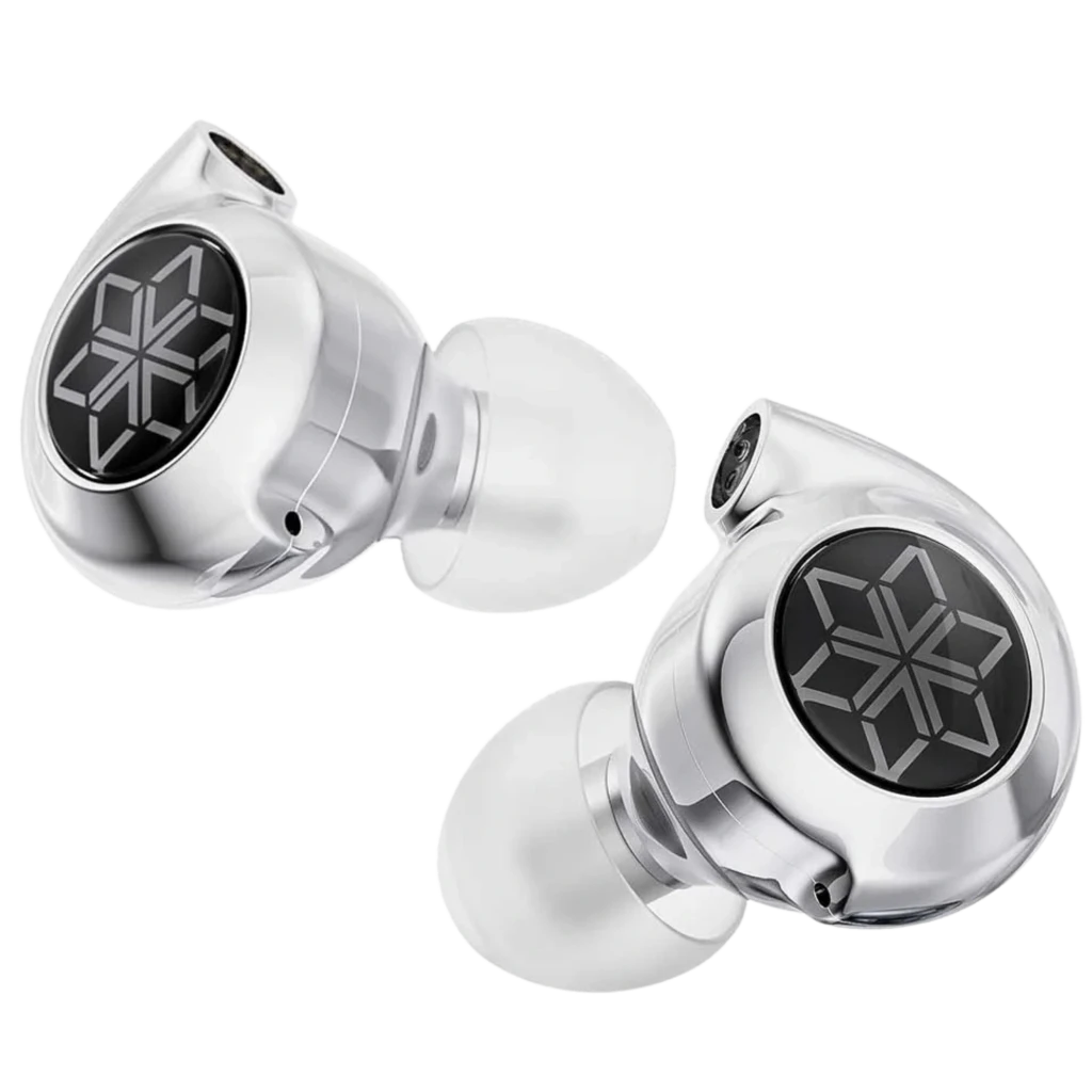 FiiO FD11 MIC 10 mm – auricular Hi‑Res 24 Ω prateado com driver dinâmico, cabo trançado, controle no fio com microfone e plugue P2 em L - Item1