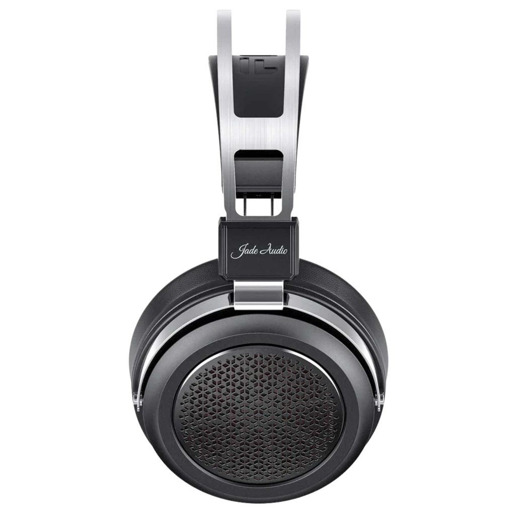FiiO JT1 auscultadores supra-auriculares pretos com arco duplo metálico, conchas circulares com grelha perfurada, microfone integrado e driver de 50 mm - Item1