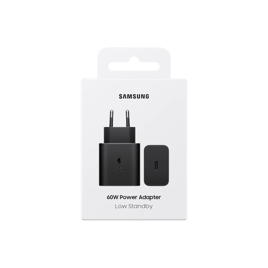 Cargador Samsung EP-T6010NBE negro, adaptador de corriente USB-C 60W con Carga Súper Rápida 2.0, diseño compacto mate y conector europeo de dos pines - Ítem4