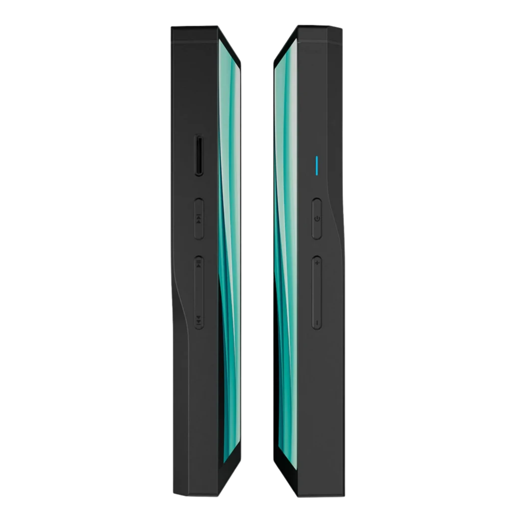 HiBy R6 Pro II 2025 reproductor Hi-Res portátil negro con pantalla grande, botones laterales, salida balanceada 4.4 mm y trasera con fibra de carbono - Ítem4