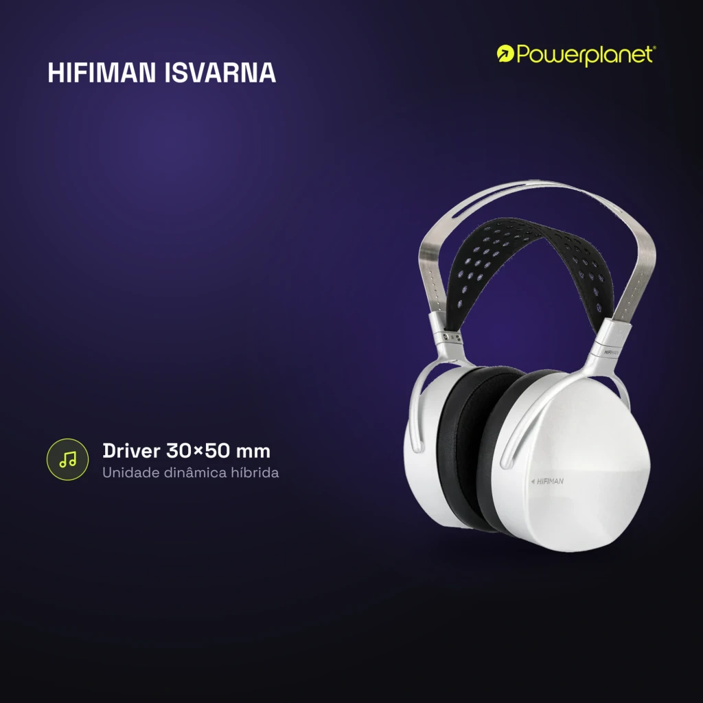 Casque Hifiman Isvarna argent brossé avec grands écouteurs ovales, arceau perforé noir, finitions métal, connectiques XLR, 6,35 mm et 3,5 mm Hi-Res - Ítem3