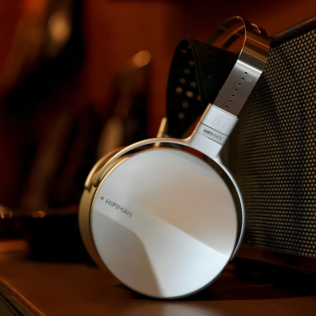 Casque Hifiman Isvarna argent brossé avec grands écouteurs ovales, arceau perforé noir, finitions métal, connectiques XLR, 6,35 mm et 3,5 mm Hi-Res - Ítem5