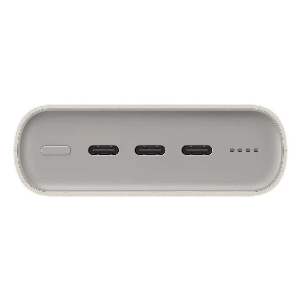 Samsung EB-P4520 Power Bank 20000 mAh 45 W 3x USB-C Beige con acabado mate, bordes redondeados y relieve 20 en la esquina superior, diseño compacto - Ítem5