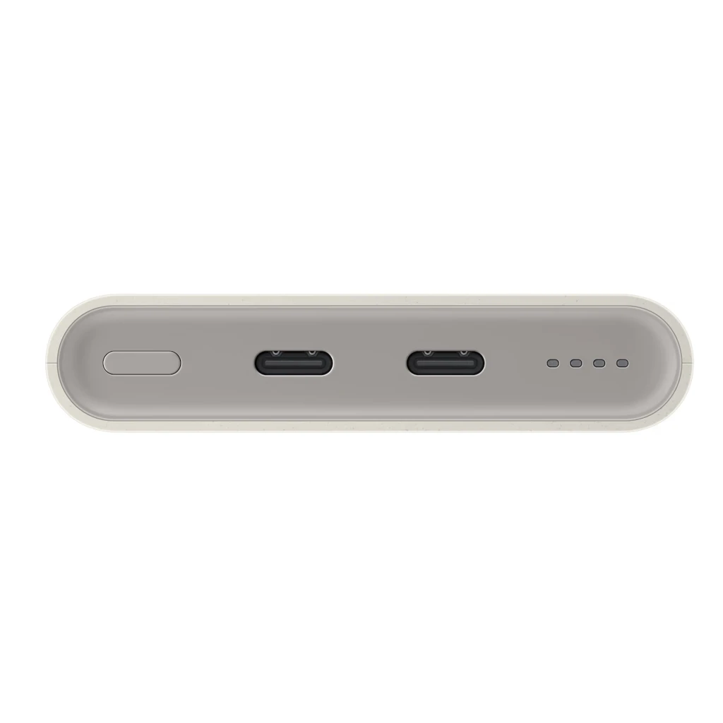 Batería externa beige con acabado mate, bordes redondeados y relieve 10 en la esquina superior; diseño minimalista y compacto de Samsung - Ítem4