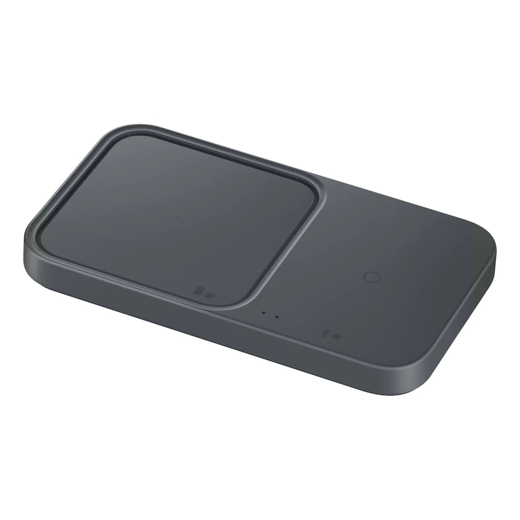 Samsung Super Fast Wireless Charger Duo 15W en gris oscuro, base rectangular de dos zonas con indicador LED y superficie antideslizante para carga Qi - Ítem2