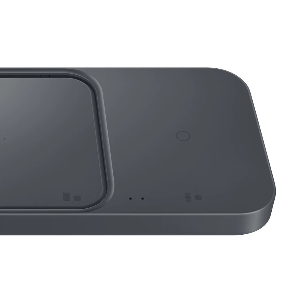 Samsung Super Fast Wireless Charger Duo 15W en gris oscuro, base rectangular de dos zonas con indicador LED y superficie antideslizante para carga Qi - Ítem5