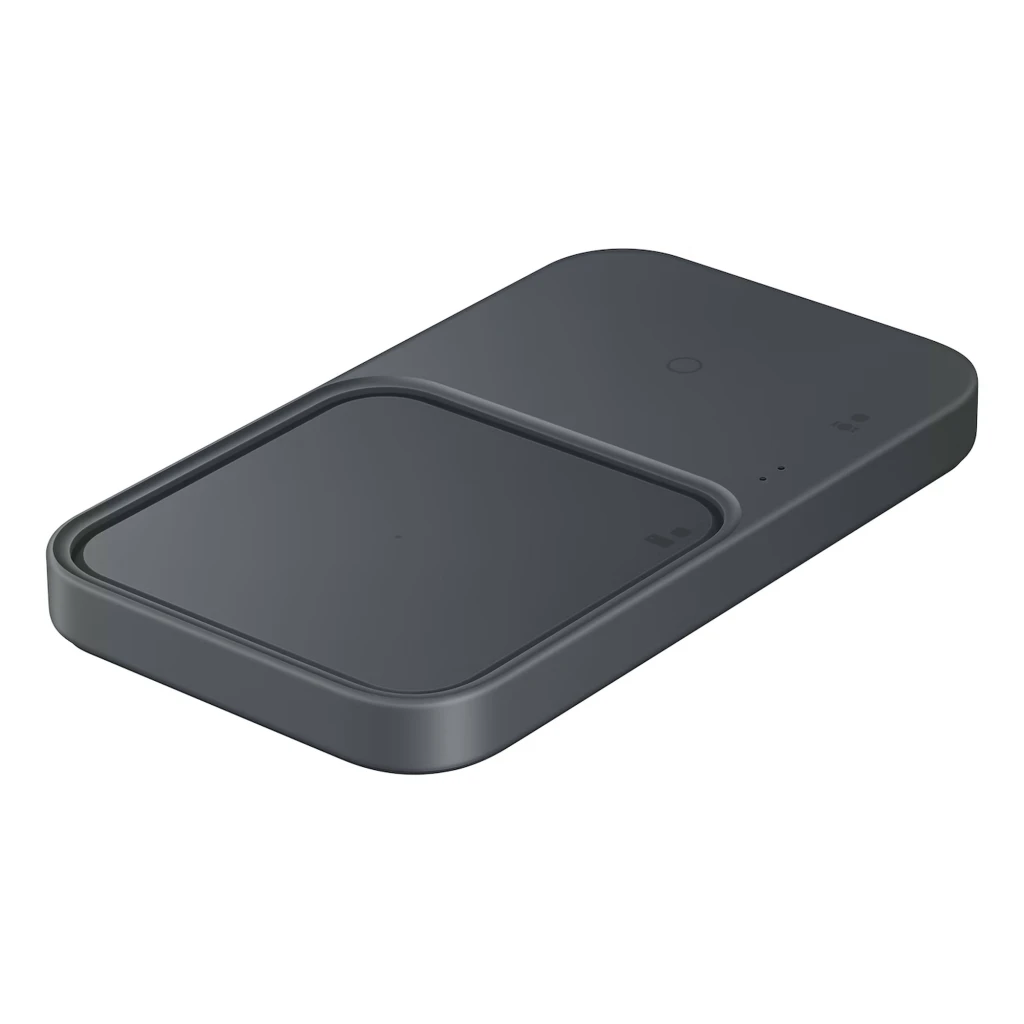 Samsung Super Fast Wireless Charger Duo 15W en gris oscuro, base rectangular de dos zonas con indicador LED y superficie antideslizante para carga Qi - Ítem3