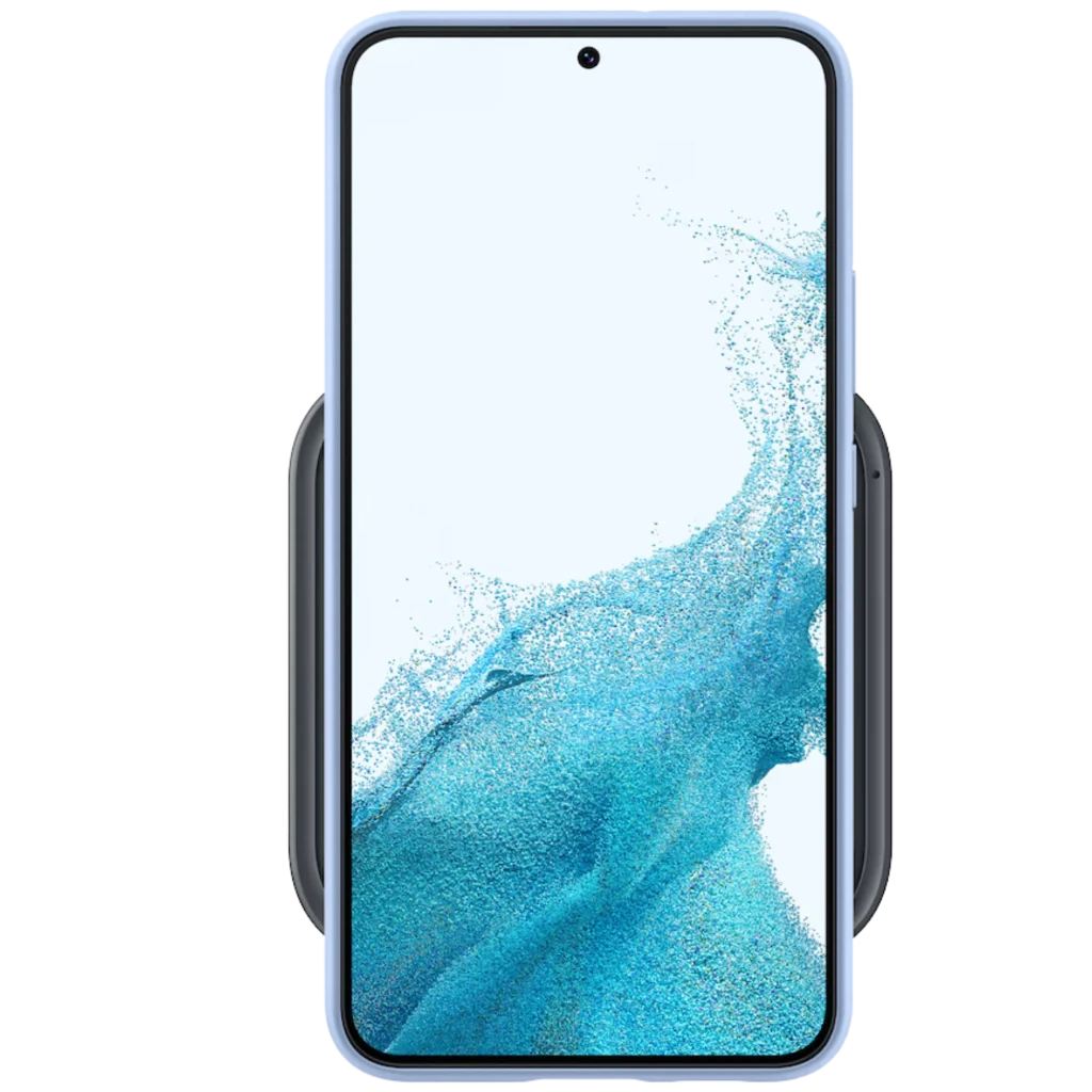 Samsung Super Fast Wireless Charger Qi 15 W en gris oscuro, base cuadrada compacta con bordes redondeados y luz LED indicadora, superficie antideslizante - Ítem3