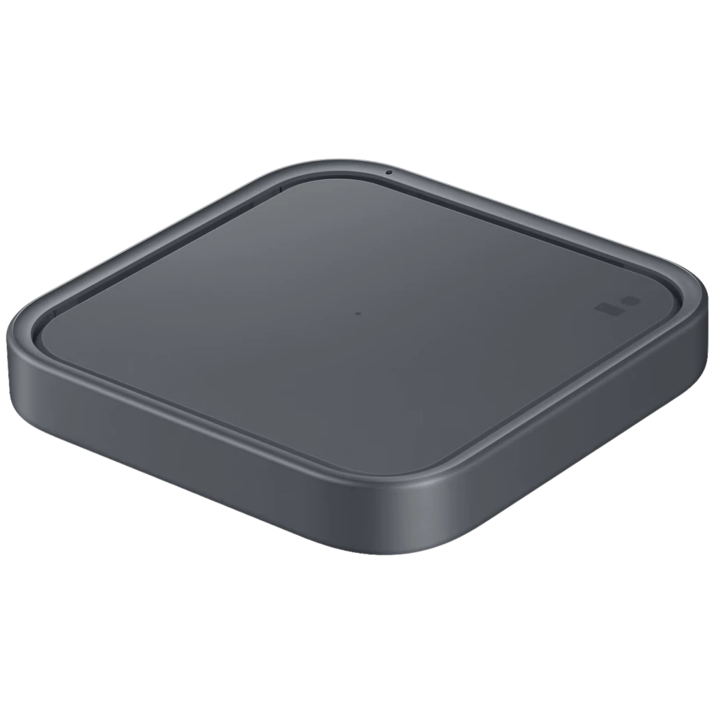 Samsung Super Fast Wireless Charger Qi 15 W en gris oscuro, base cuadrada compacta con bordes redondeados y luz LED indicadora, superficie antideslizante - Ítem2
