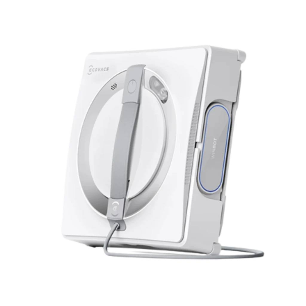 Ecovacs Winbot W2 Pro Omni Robô Limpador de Vidros com Três Bicos 4500 mAh em formato quadrado branco, alça central cinza e cabo frontal integrados - Item2