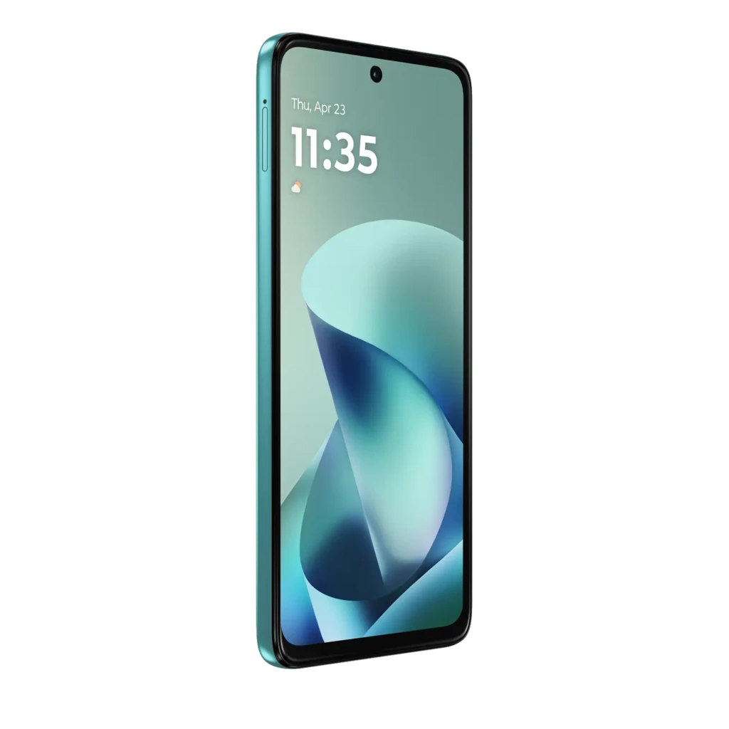 Motorola Moto G57 Power 5G turquoise, grand écran perforé, triple caméra arrière proéminente, bords fins, design mat élégant et moderne - Ítem3