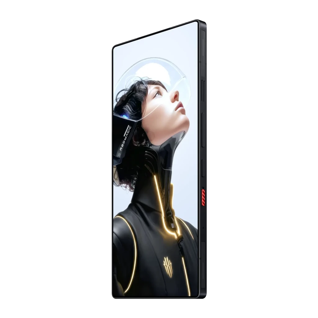 Nubia RedMagic 11 Pro 5G Golden Saga com traseira preta em fibra de carbono, anel dourado circular, módulo de câmeras triplo e tela AMOLED quase sem bordas - Item2