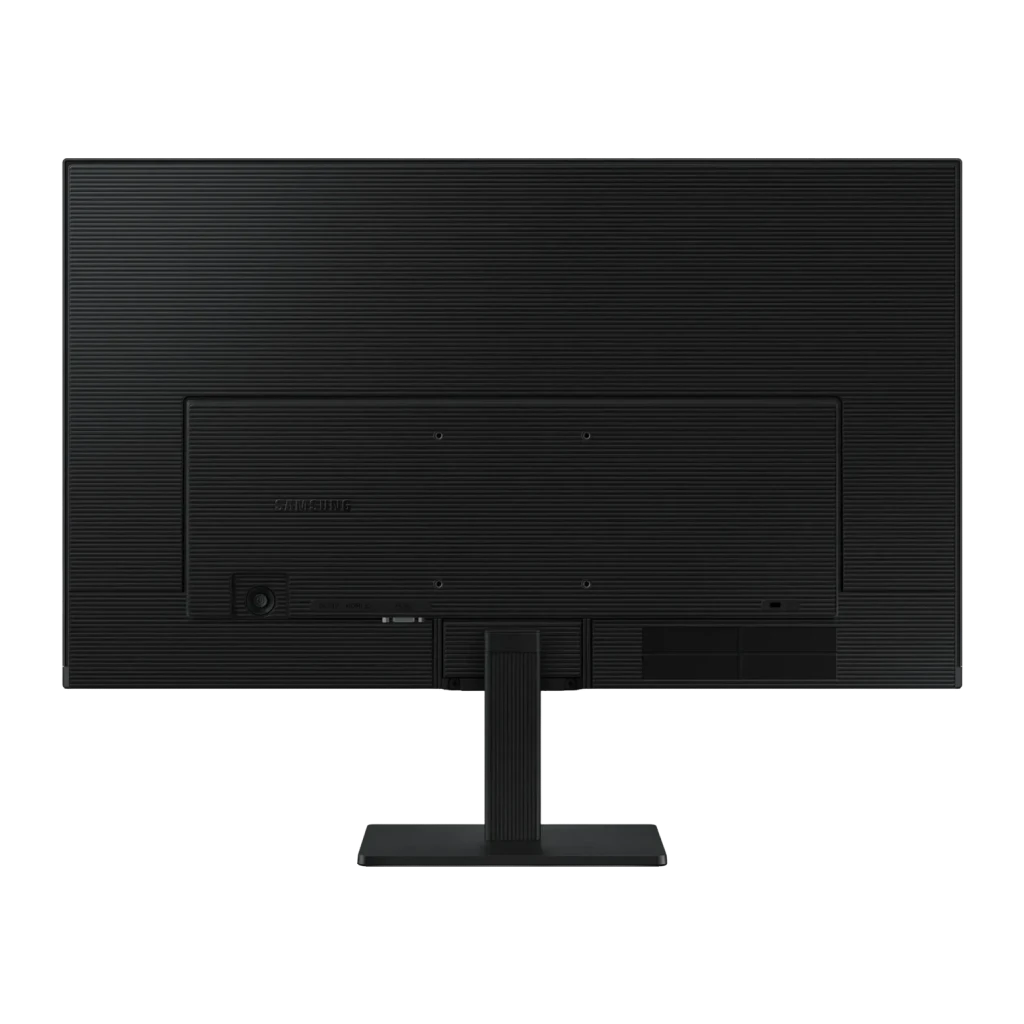 Moniteur Samsung Essential S3 S30GD 27 pouces FHD IPS 100Hz 5ms GTG Noir, vue arrière: panneau texturé avec logo Samsung