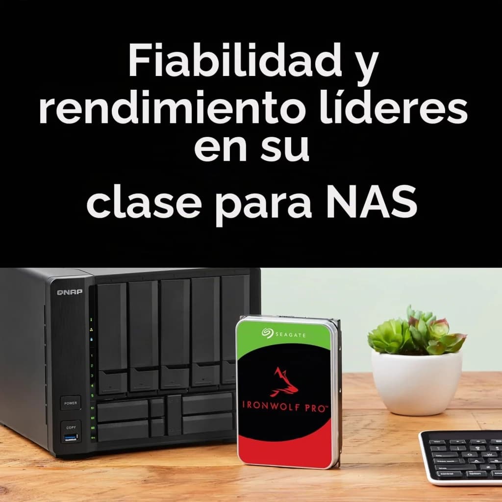 Disco rígido Seagate IronWolf Pro 16TB 3.5 polegadas HDD 7200RPM ST16000NT001, cena NAS: disco ao lado de NAS QNAP de 5