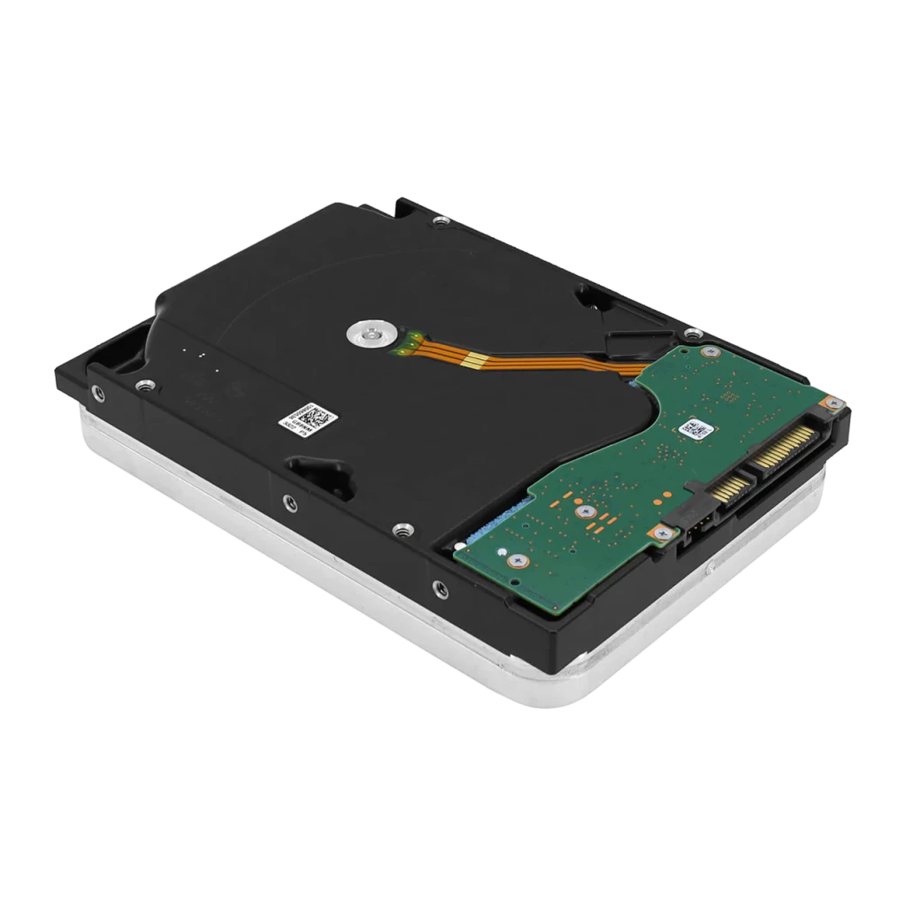 Disco rígido Seagate IronWolf Pro 16TB 3.5 polegadas HDD 7200RPM ST16000NT001, vista traseira: PCB verde com conector SATA