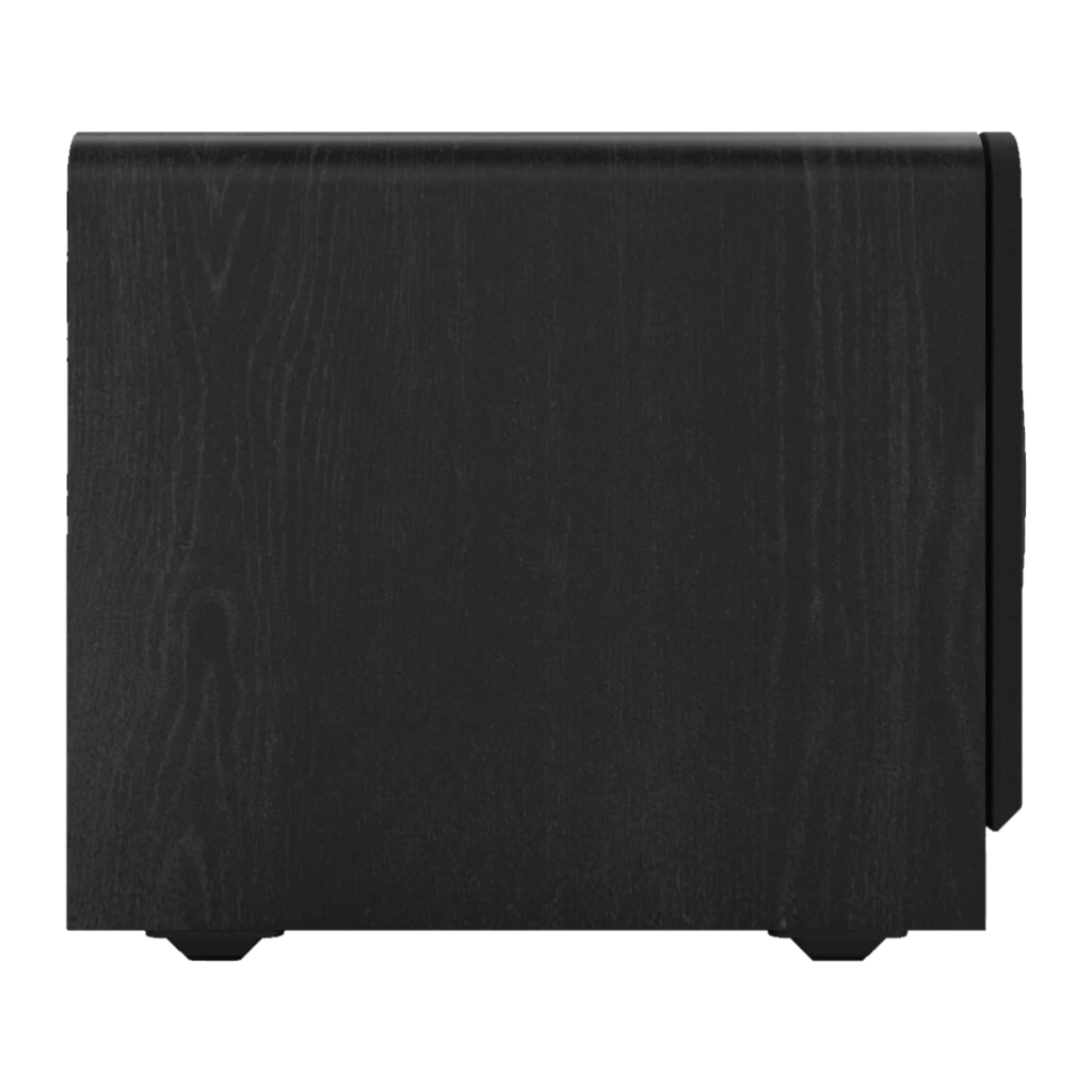 Klipsch RP-1400SW Subwoofer 500 W RMS con gabinete negro texturizado y driver frontal color cobre, esquinas redondeadas y pies antivibración - Ítem5