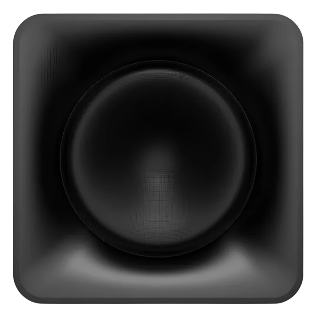 Klipsch Flexus Sub 100 80 W en negro mate, panel frontal liso con logotipo circular plateado en la base, diseño compacto y minimalista - Ítem1