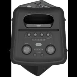 Klipsch Miami Bluetooth 18 h IPX4 avec panneau supérieur noir, poignée intégrée, grands boutons rotatifs, commandes lumineuses et ports protégés