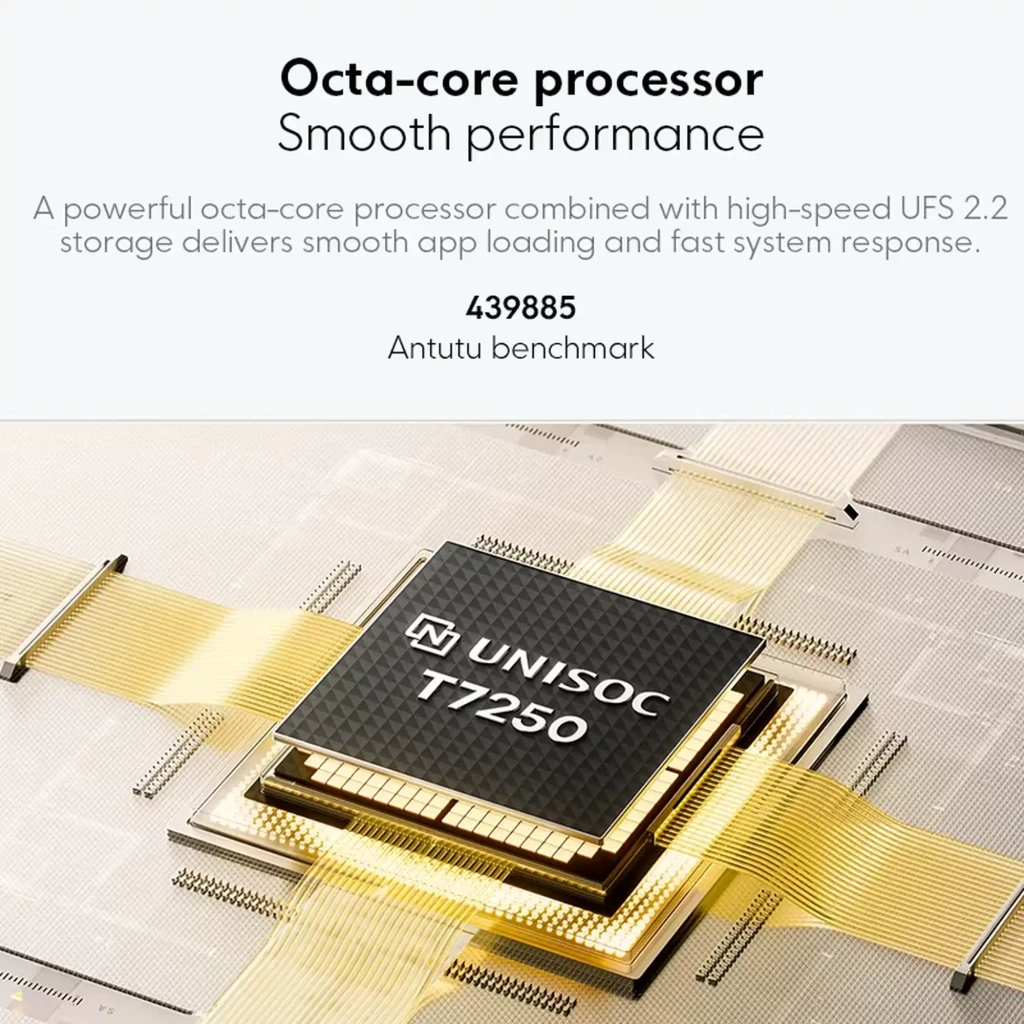 Xiaomi Poco C81 Pro 4GB/256GB Negro com tela ampla de bordas finas, notch em gota, traseira preta fosca e módulo de câmera dupla com aro dourado - Item3